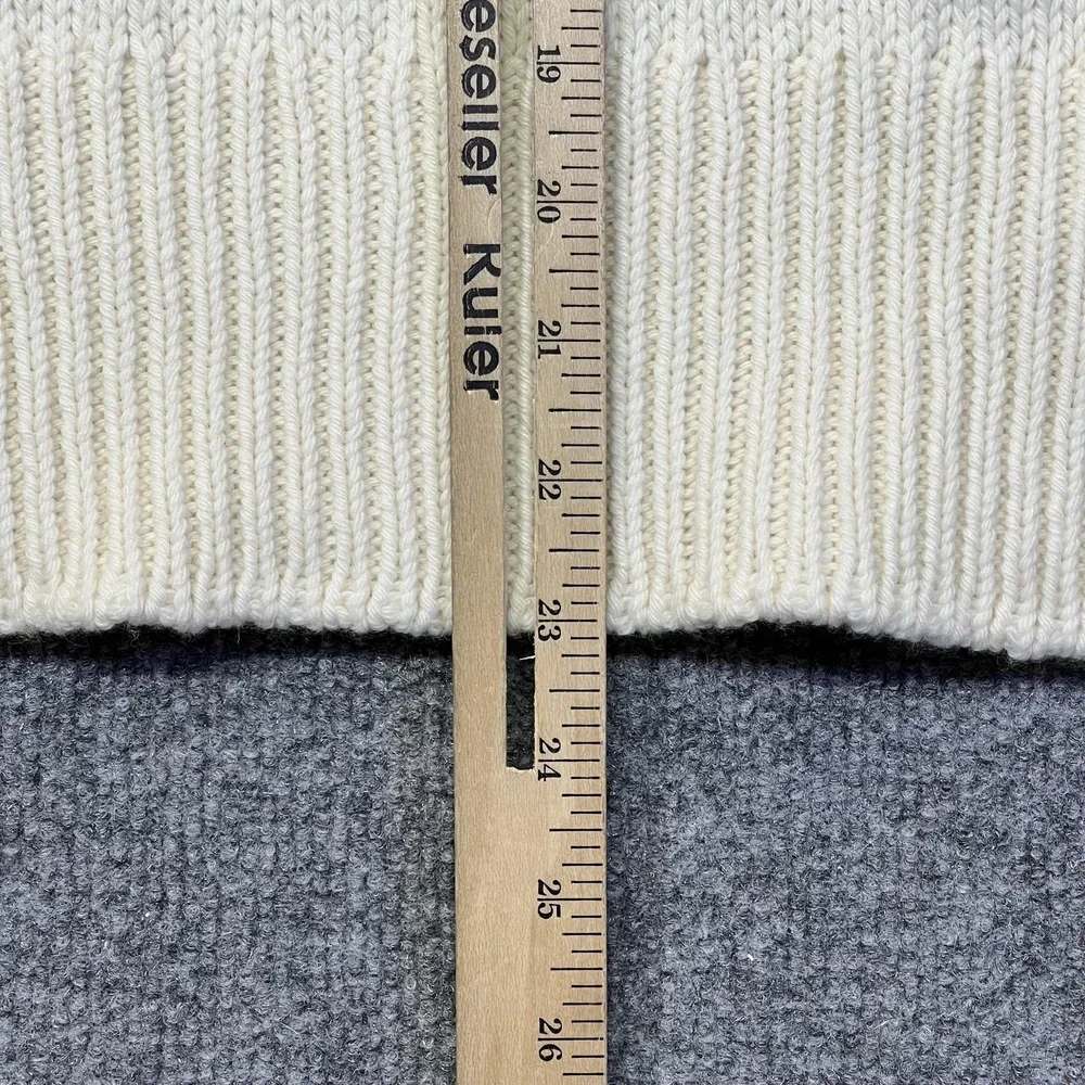 We Norwegians Sweater Womens XS White Merino Wool Cashmere 1/4 Zip Fair Isle Ski